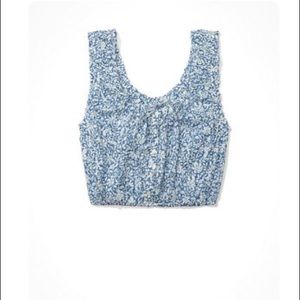 American Eagle Cropped Bubble Tank Top